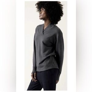 Athleta gray Clarity v-neck top XS TP sweatshirt